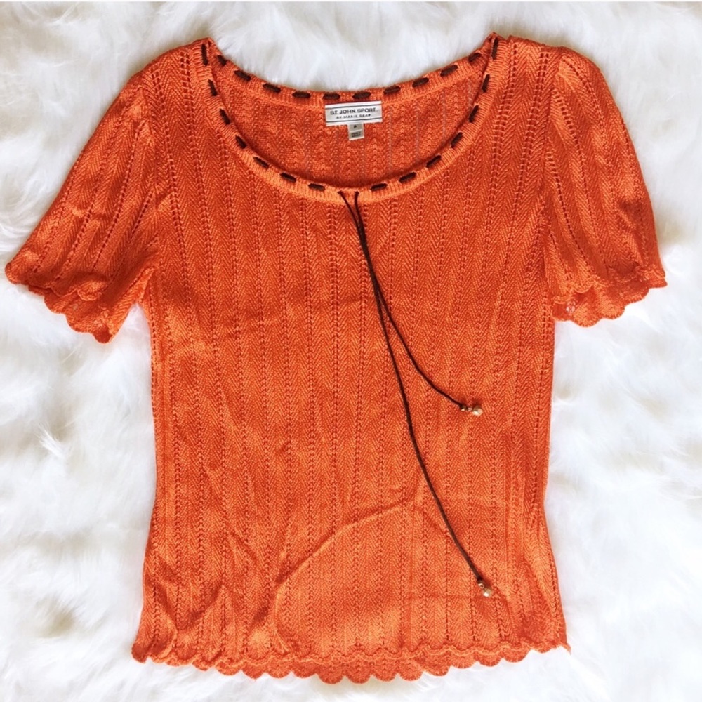 St. John Sport Open Weave Top